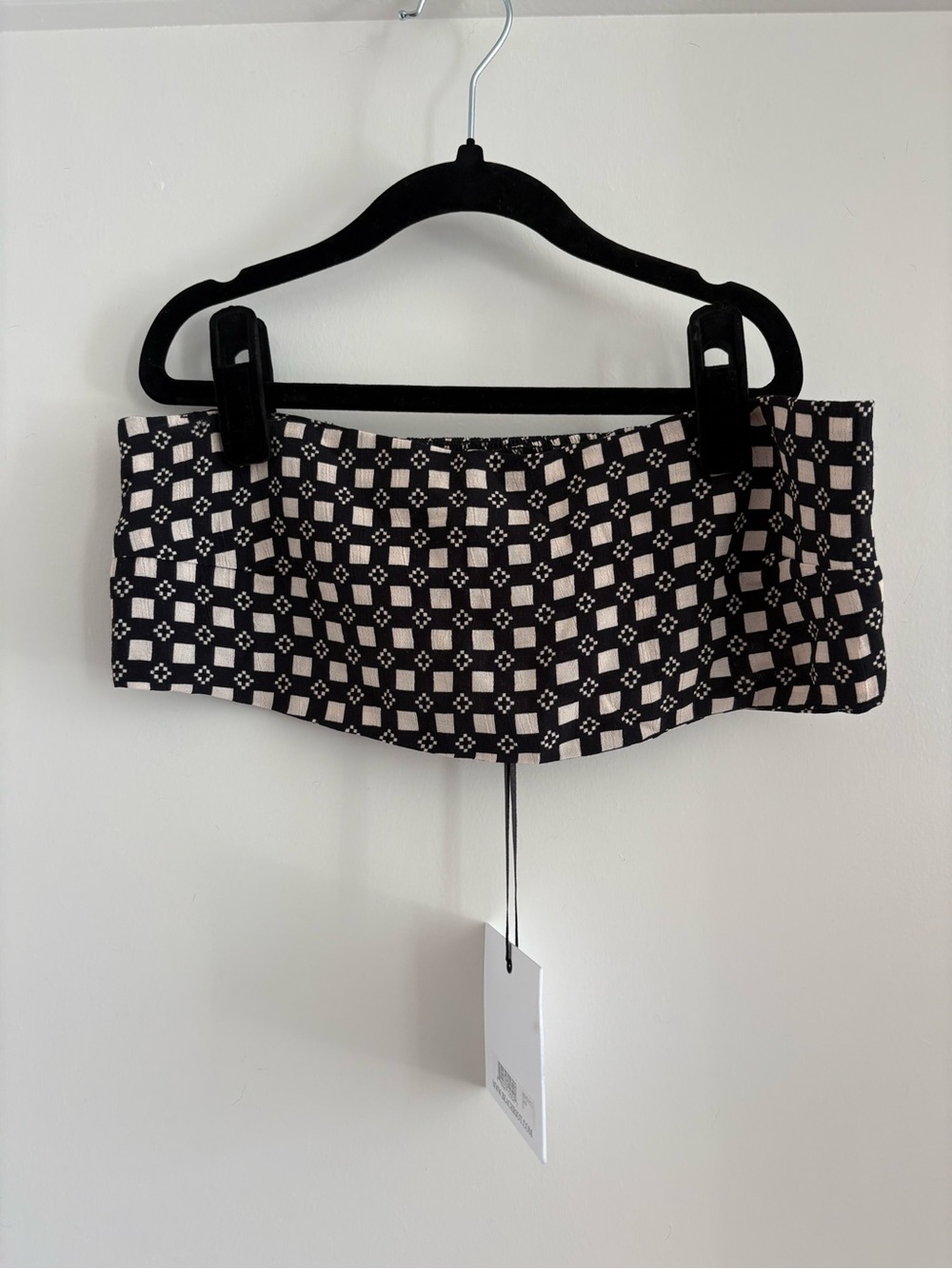 Beach Riot Black and Cream Geometric Bandeau Top